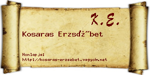 Kosaras Erzsébet névjegykártya